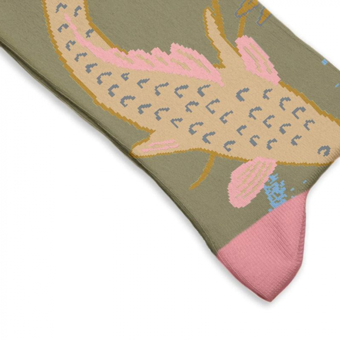 Socken Kunstwerke - Yoshitoshi "Karpfen schwimmen unter Wisteria"